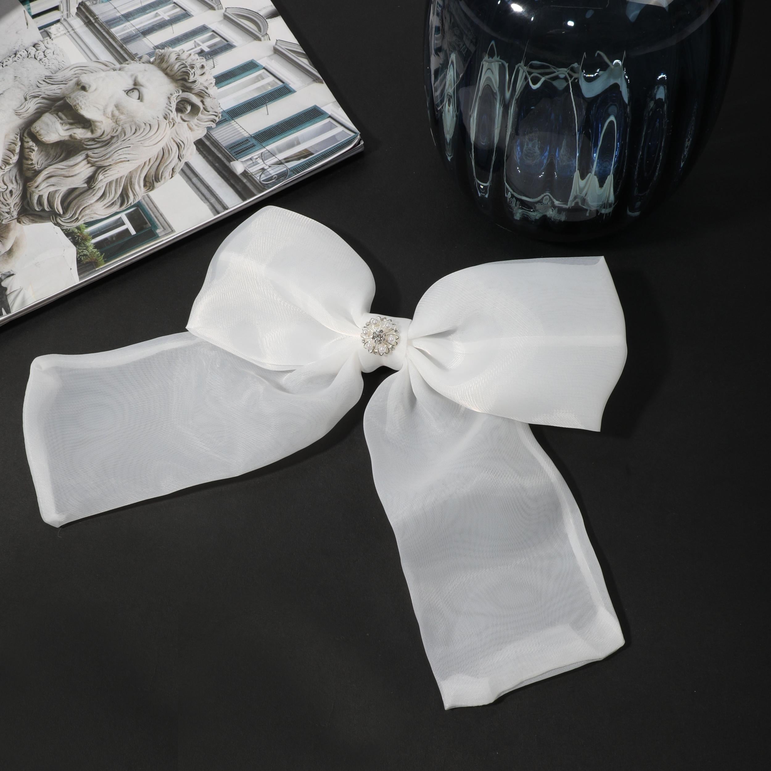 Faux Pearl Bow Tie for Women Dress Shirt