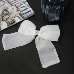 Faux Pearl Bow Tie for Women Dress Shirt