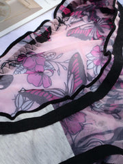 3pcs Butterfly & Polka Dot Briefs Sheer Mesh Panties Women's Lingerie
