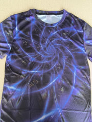 Men's 3D Spiral Stripe Print T-shirt - Casual Comfy Mid Stretch Crew Neck Tee