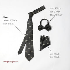 3pc Men's Suit Set Business Banquet Wedding Neck Tie Chest Scarf