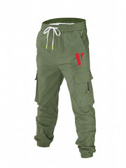 Men's Drawstring Cargo Pants Comfy Casual Joggers
