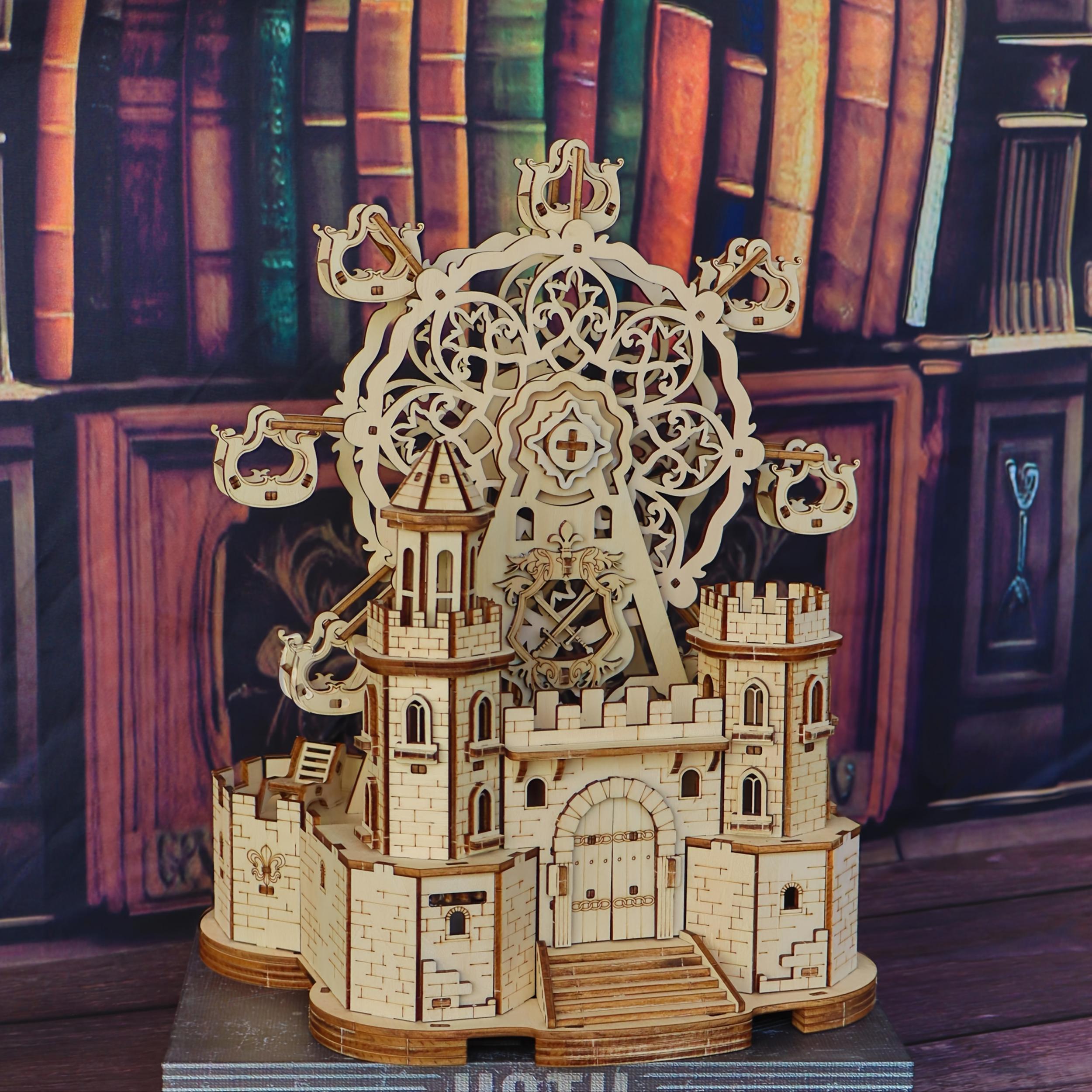DIY Castle Ferris Wheel 3D Wooden Puzzle Music Box