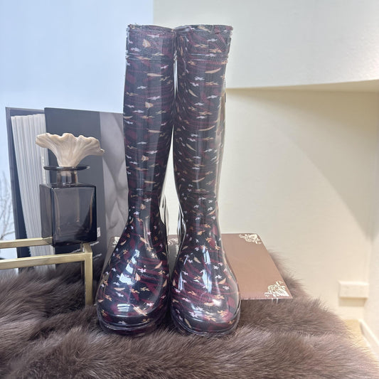 Women's Print High Top Rain Boots Waterproof & Wear-resistant