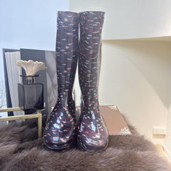 Women's Print High Top Rain Boots Waterproof & Wear-resistant