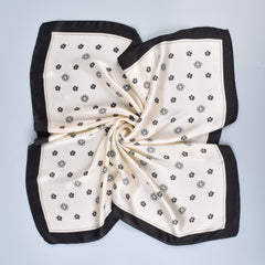 Camellia Printed Bandana Classic Square Scarf Satin Neckerchief Silk