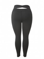 Solid Wide Waistband High Stretch Yoga Pants