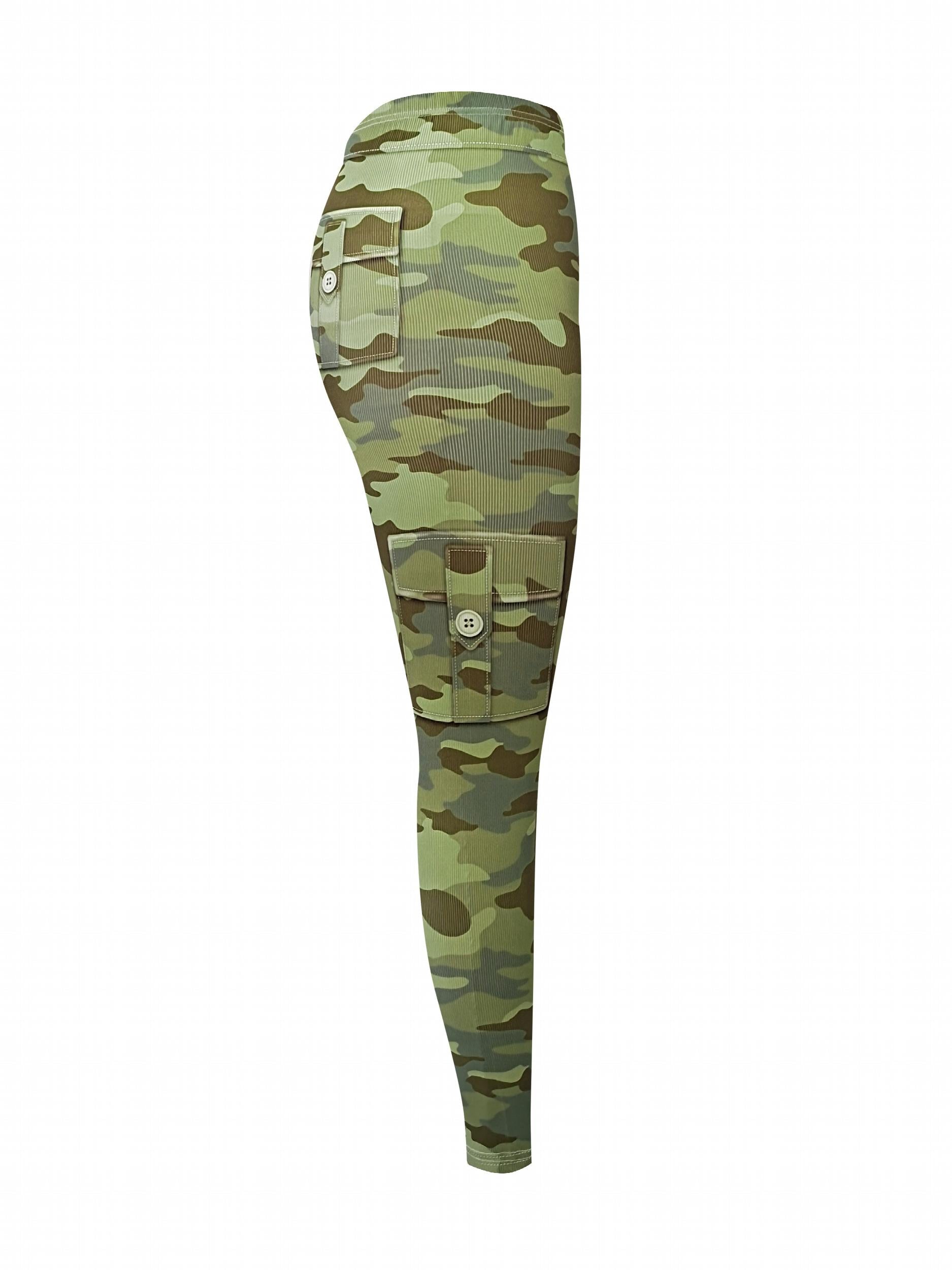 Camouflage Pattern Sports Leggings High Stretch Yoga Running Fitness Tight Pants