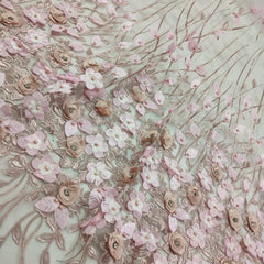 1pc Florals Rhinestones Lace Applique Pearls Embroidery Couture Net Lace Fabrics