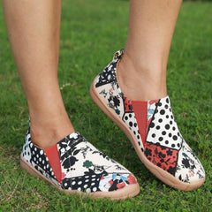 Women's Polka Dot Slip On Lightweight Shoes Round Toe Comfy Travel Shoes