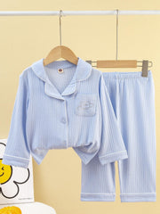 2pcs Boys Comfy Pajamas Set Shirts And Trousers Kids Clothes