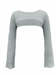 Vacation Crop Knitted Sweater Long Sleeve Casual Sweater Spring & Summer