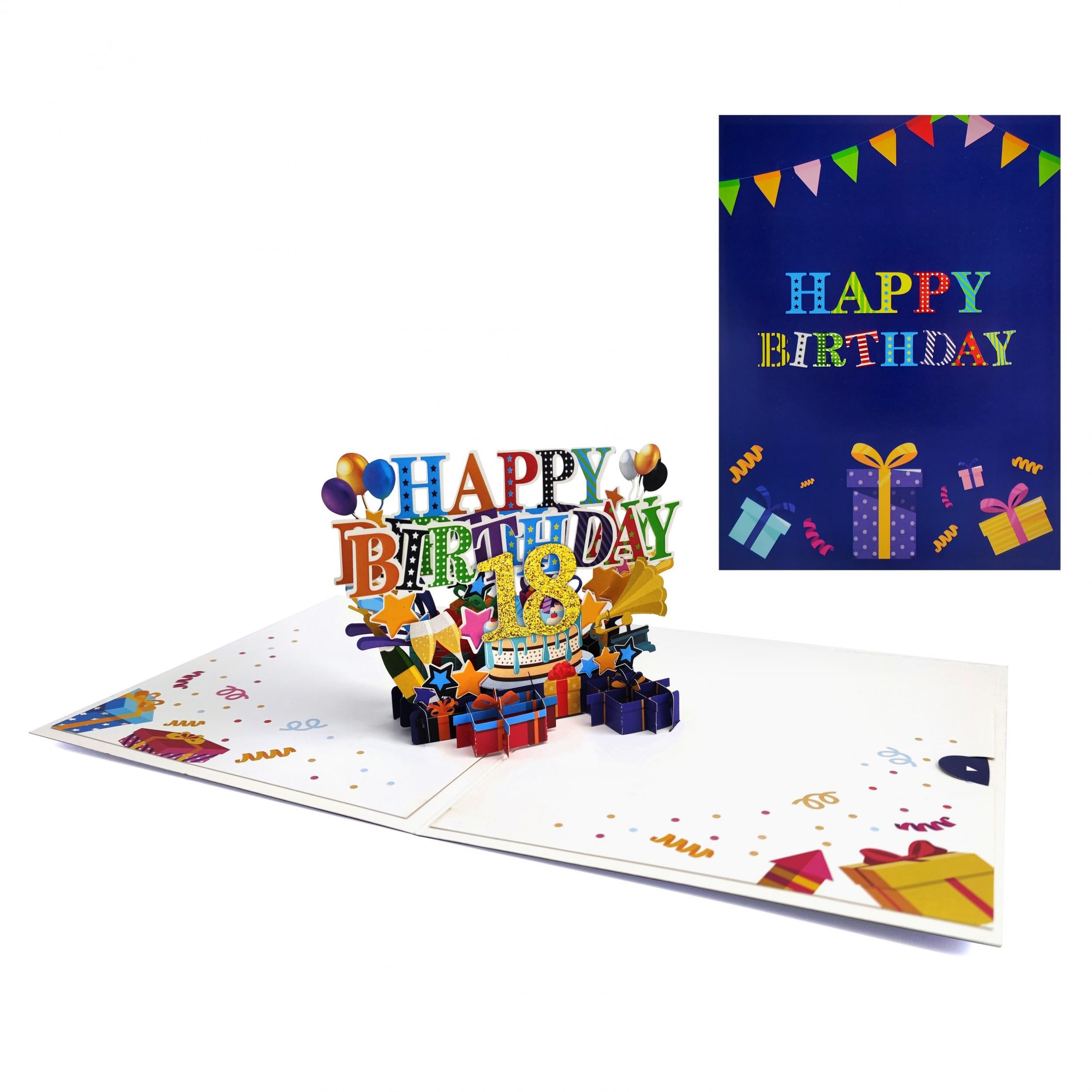 1Pc 16 18 21 30 40 50 60 70 80 Happy Birthday Pop Up Card 15 24x20