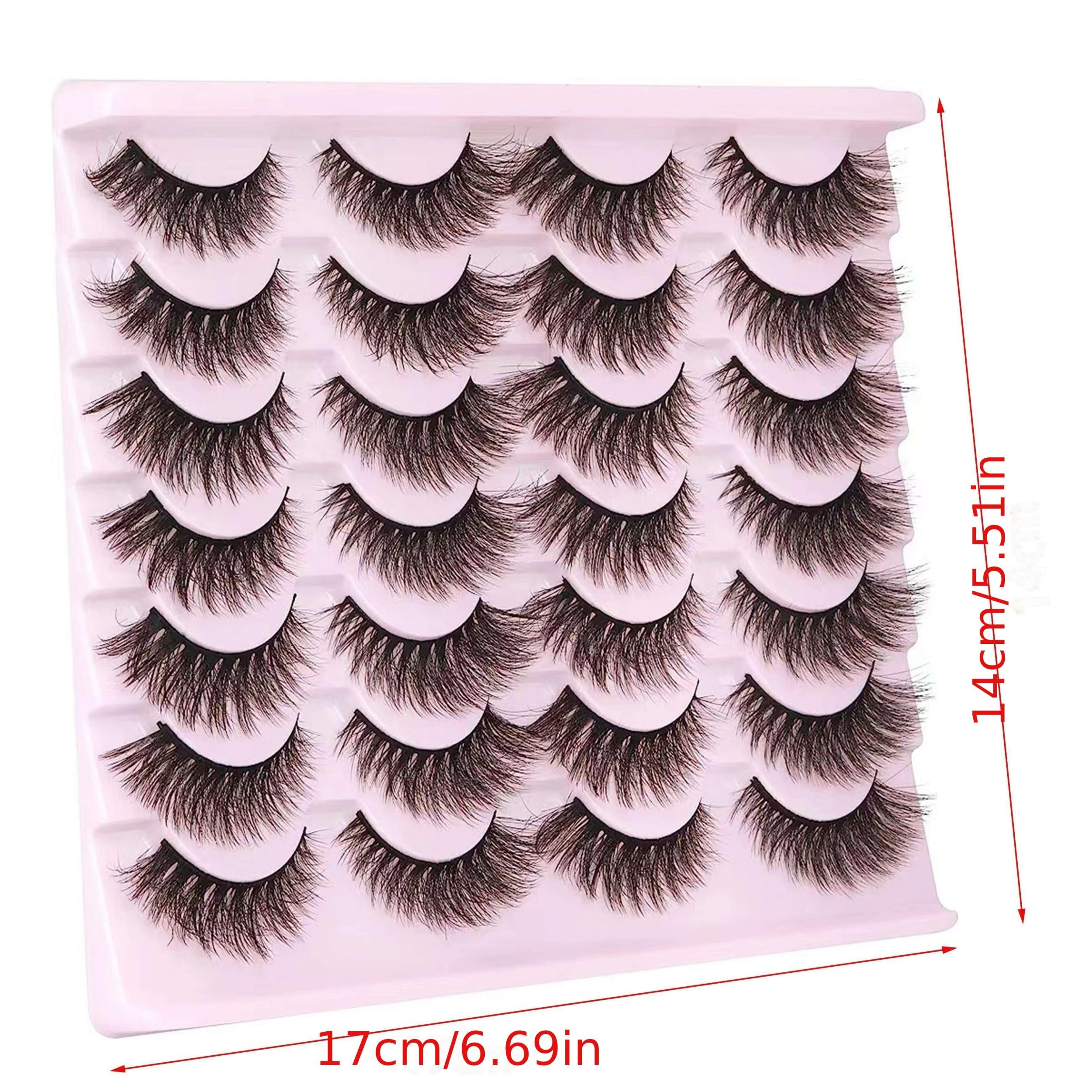 14 Pairs Faux Mink Lashes Natural Look False Eyelashes 5D Volume 16mm Wispy