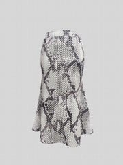 Women's Plus Snake Print High Rise Stretch Maxi Mermaid Skirt