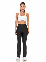 Breathable Sweat Absorbing Tights Solid Leggings With Pocket