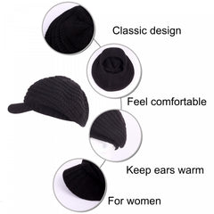 Women's Solid Knitted Beret Vintage Warm Beret Hat