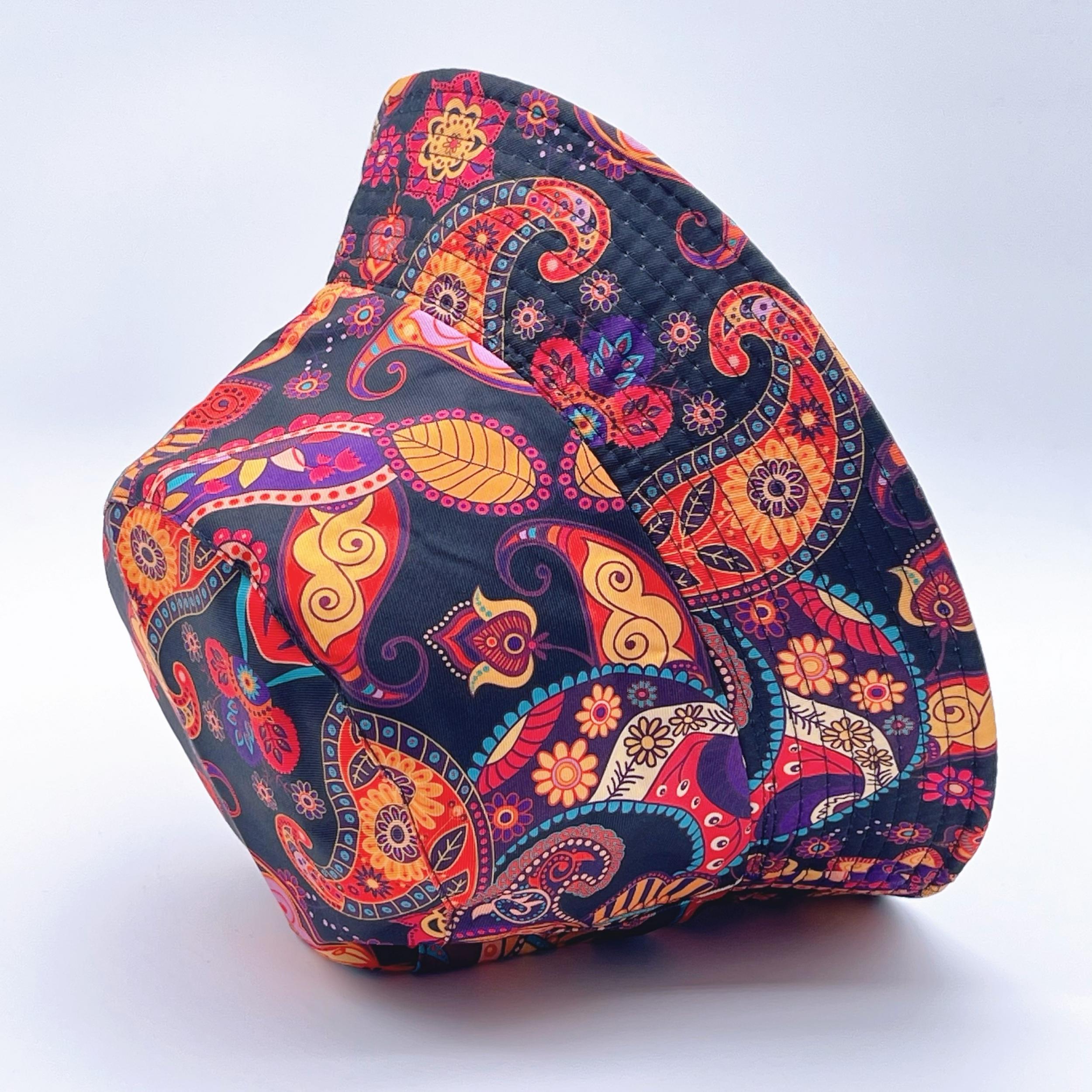 Cartoon Paisley Print Bucket Hat Red Vintage Basin Hat