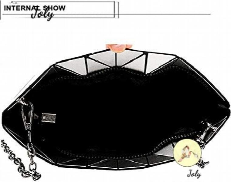 Geometric Luminous Clutch Purse Holographic Leather Crossbody Bag