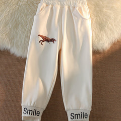 Boys Dinosaur Print Sweatpants for Autumn/Spring