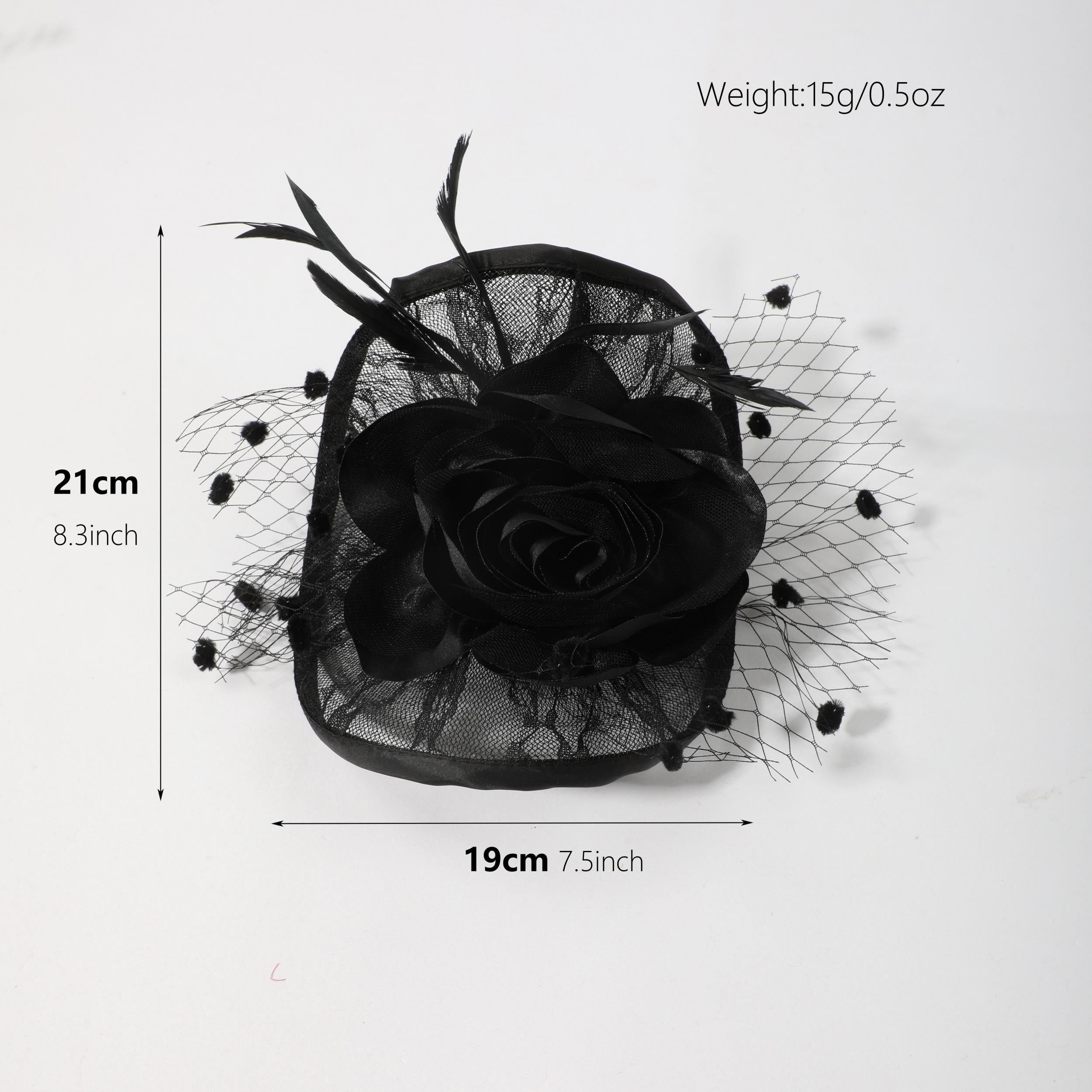 Feather Veil Vintage Fascinator Hats For Women Tea Cocktail Party Wedding
