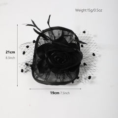 Feather Veil Vintage Fascinator Hats For Women Tea Cocktail Party Wedding