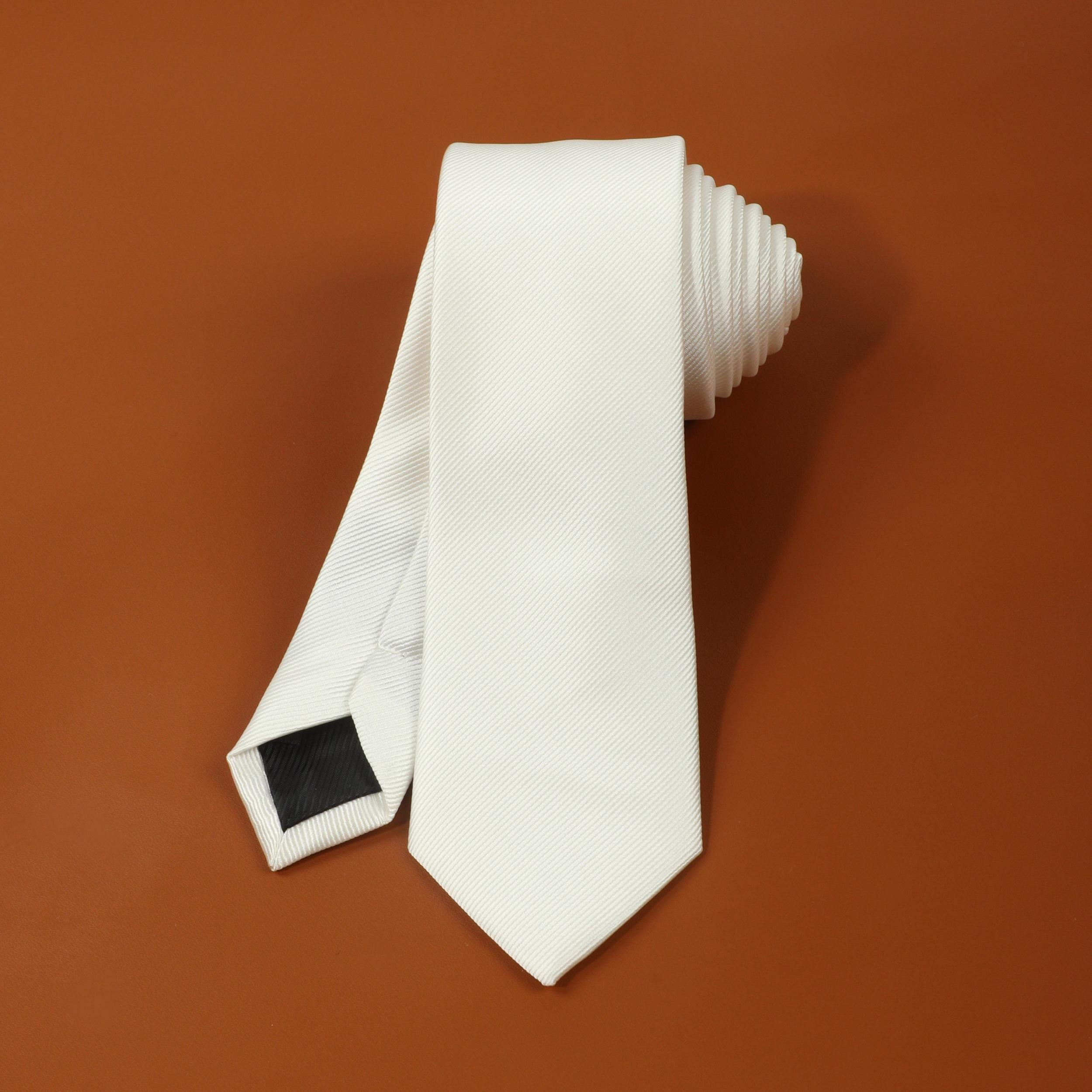 Solid Pearl Fine Stripe Tie Elegant Necktie for Men