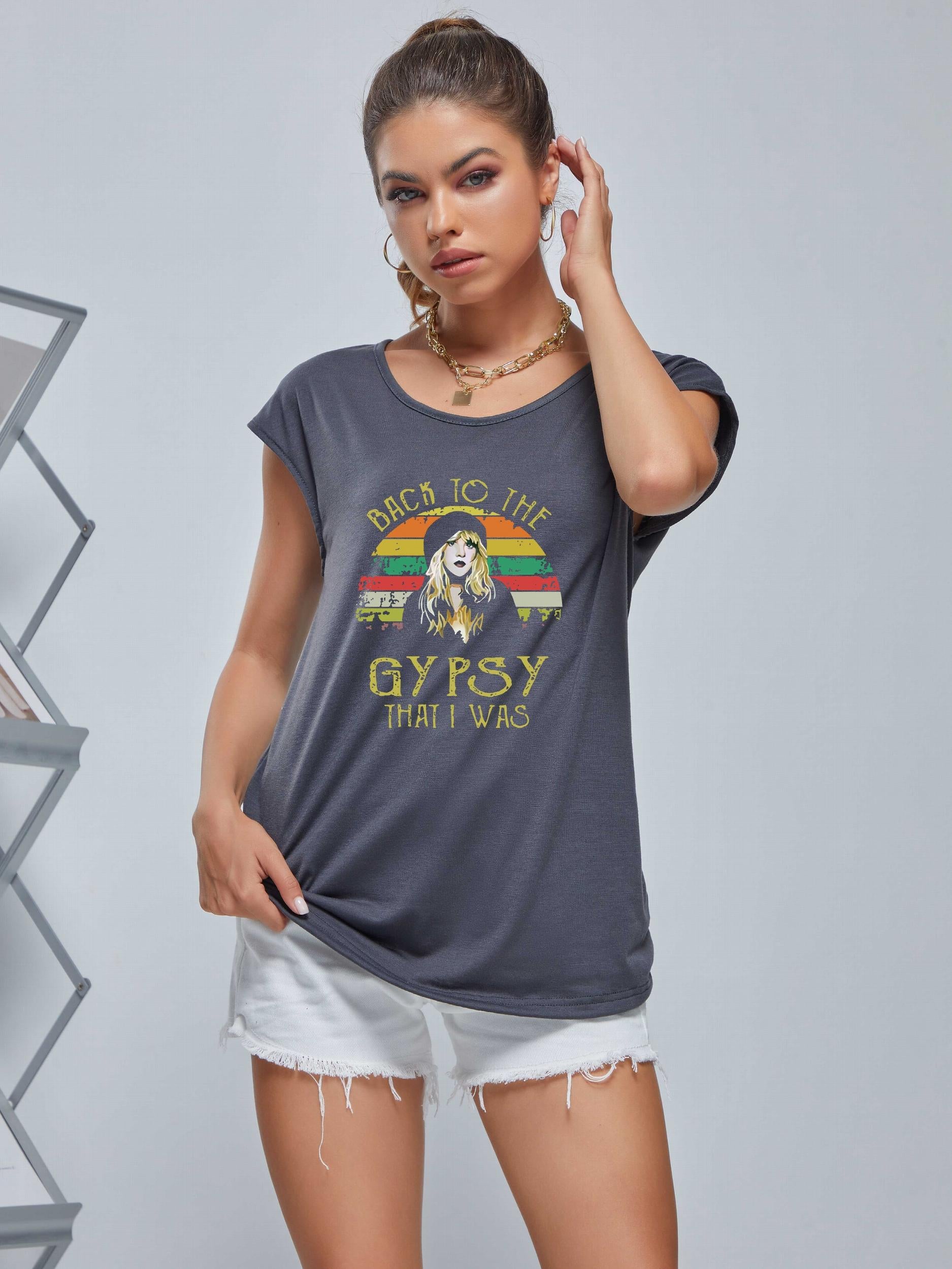 Girl Graphic Sports Tank Top V Neck Sleeveless Summer Tops