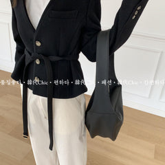 Simplicity Crossbody Bag in PU Leather for Women - Saddle Shoulder Messenger Bag
