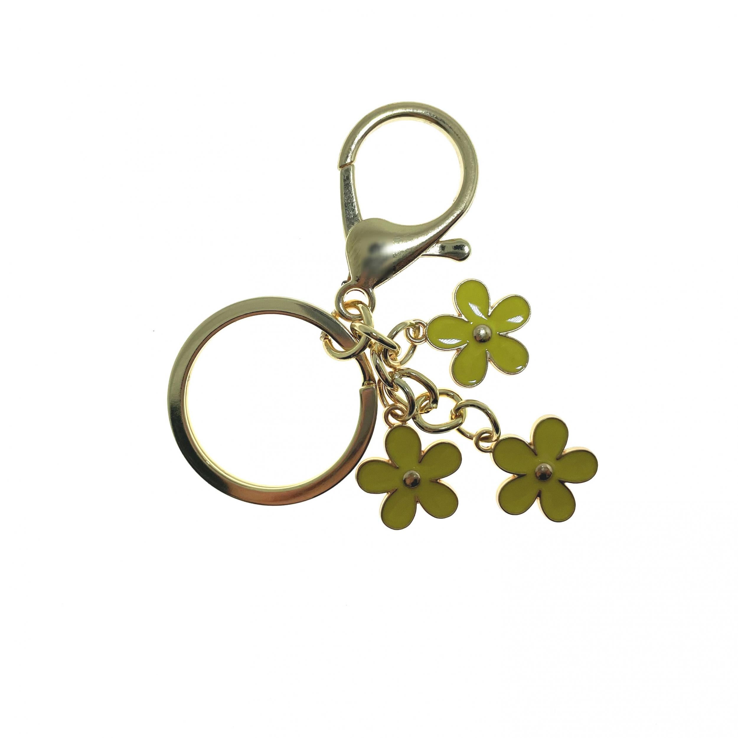 Flowers Charms Enameled Keychain Chain Tassel Keyring Purse Bag Accessories