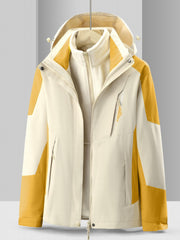 3 in 1 Block Punch Jacket Casual Waterproof Windproof Jacket