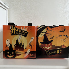 2pcs Halloween Non-Woven Tote Bags - Pumpkin Skull Tomb Bags