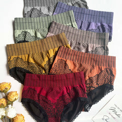 7pcs Lace Stitching Briefs High Waist Sexy Panties Women's Lingerie