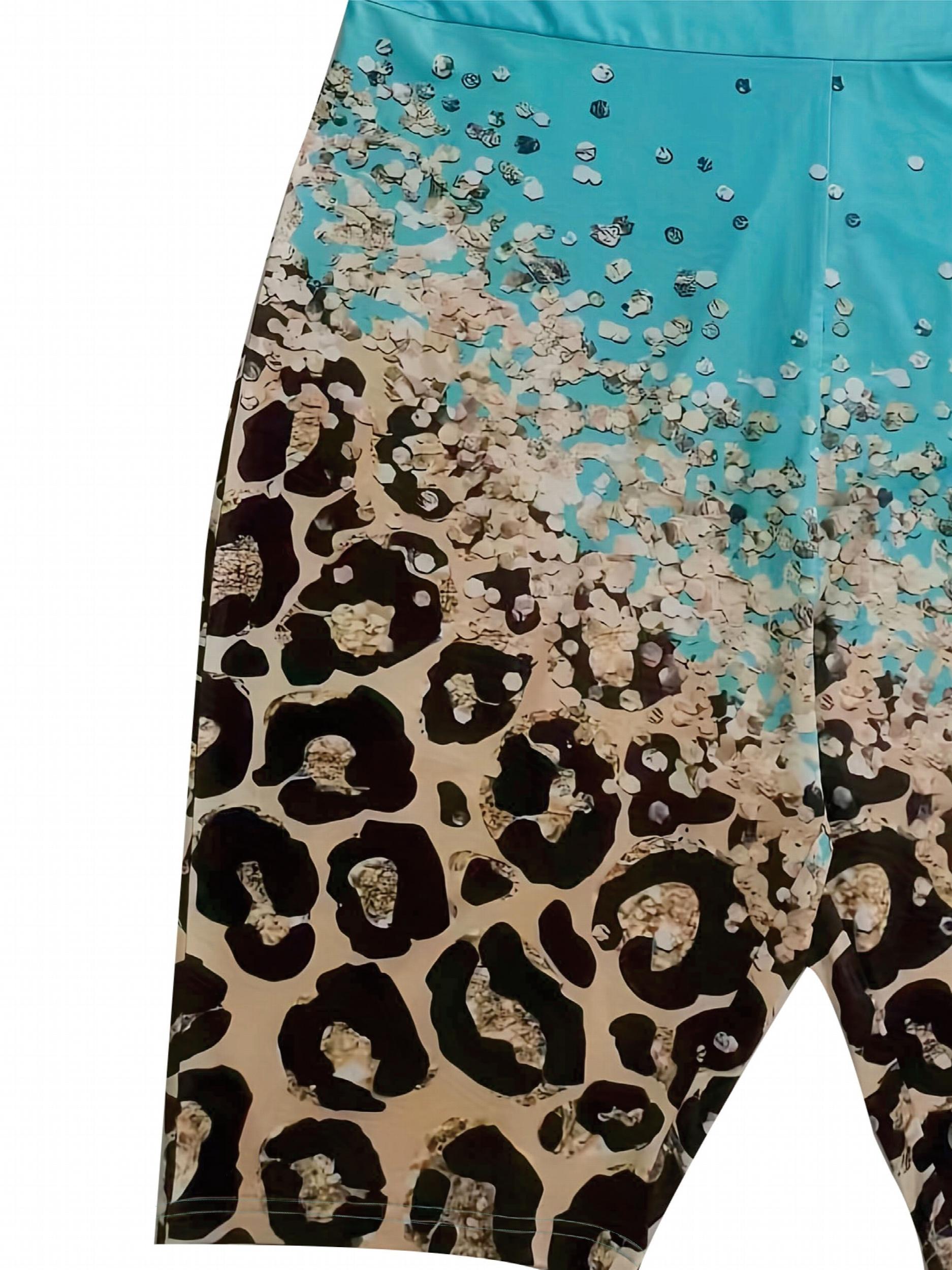 Colorblock Leopard Print V Neck Romper