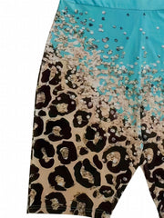 Colorblock Leopard Print V Neck Romper