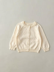 Baby Argyle Knit Cardigan Cotton Sweater Coat