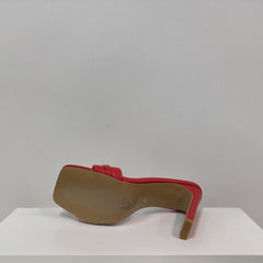 Metallic Buckle High Heel Sandals Open Toe Slip On Block Heels