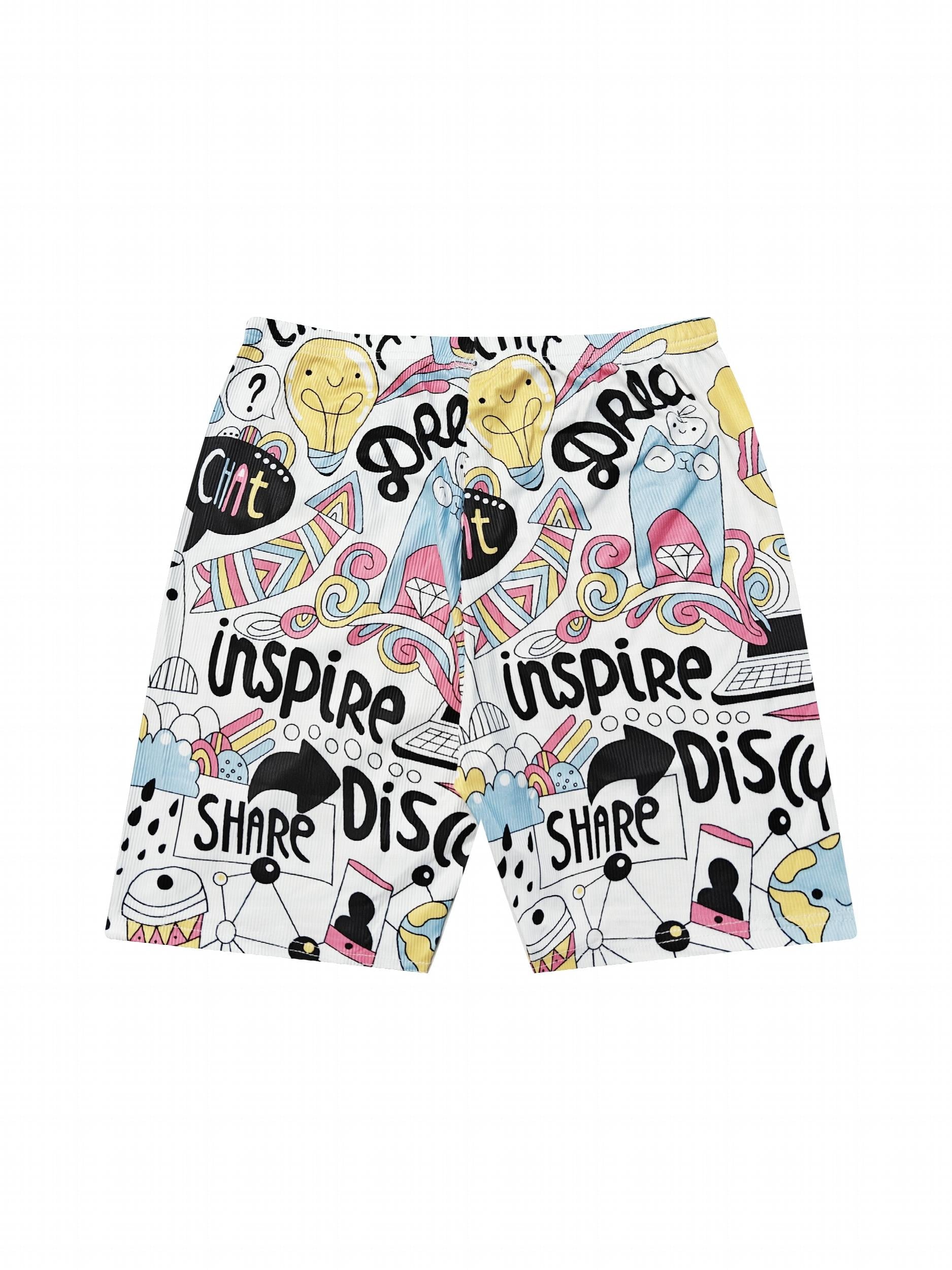 Cartoon Print Yoga Sports Shorts Women's Activewear