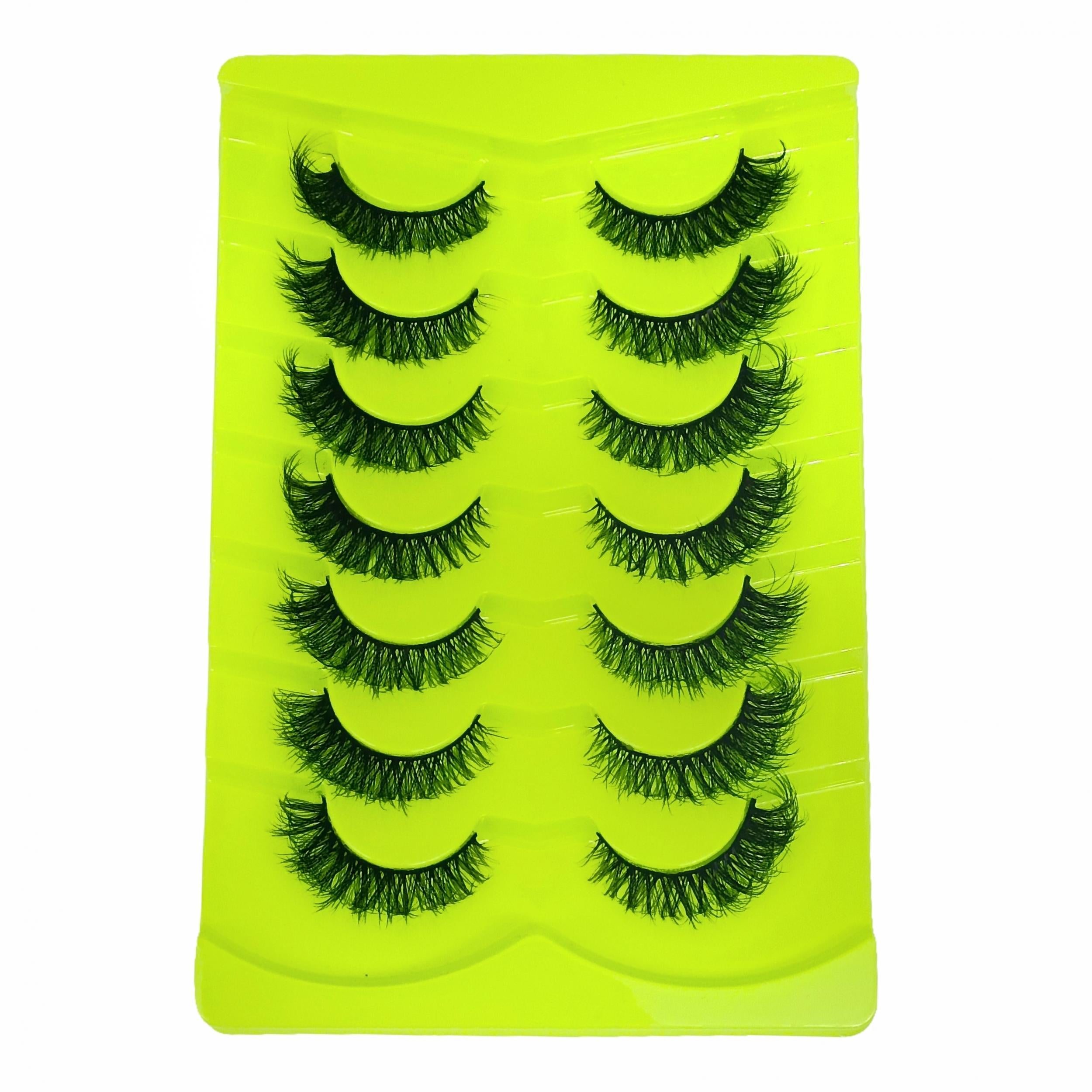 Cat Eye Lashes 7 Pairs Fluffy False Lashes Soft Natural Look