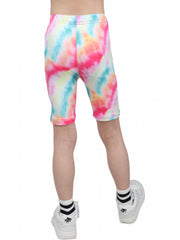 Girls Tie Dye Stretch Soft Leggings Elastic Waist Athletic Tight Slim Shorts