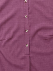 Long Sleeve Button Up Tunic Top With Pockets