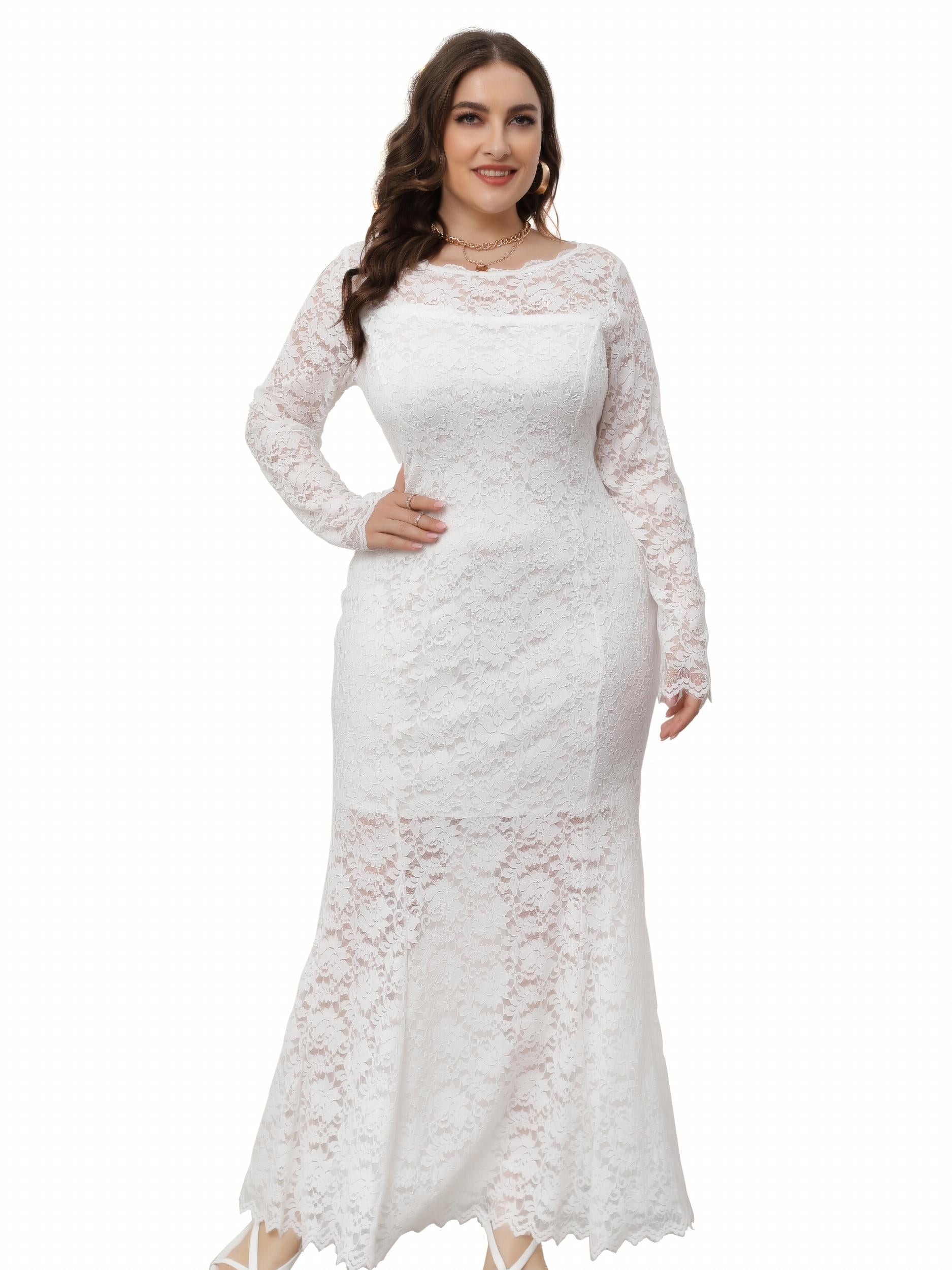 Floral Print Mesh Sleeve Maxi Dress Plus Size