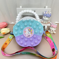 Colorful Silicone Flower Unicorn Crossbody Bag Coin Purse Wallet