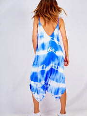 Casual Harem Jumpsuit Women's Plus Tie Dye V Neck Backless