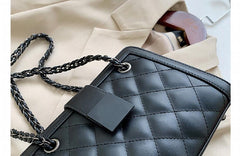 Vintage Mini Faux Leather Purse Rhombus Handbag With Chain for Women
