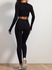 Yoga Workout Set Crop Top & Leggings Women's Activewear