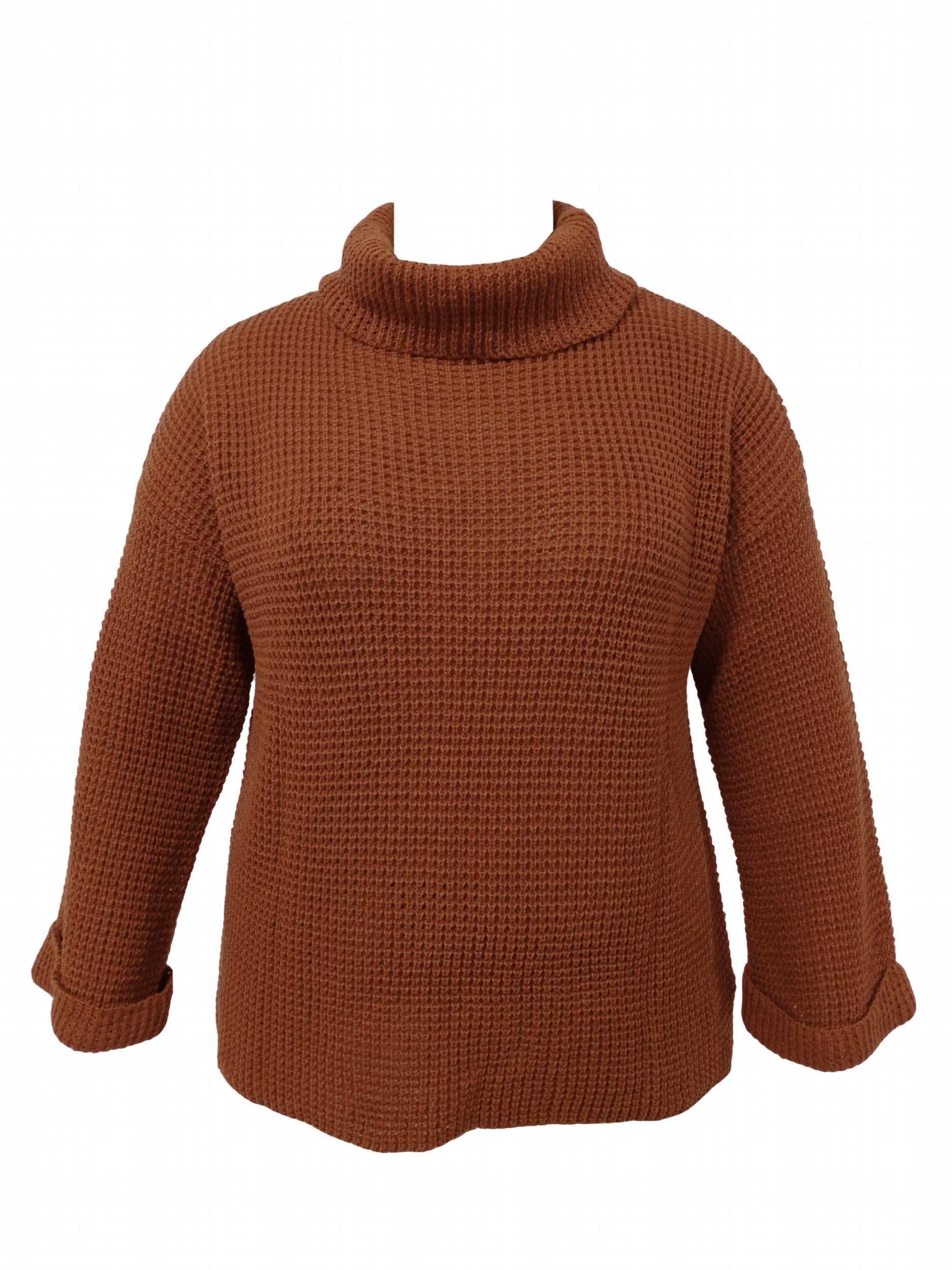 Solid Long Sleeve Turtleneck Sweater