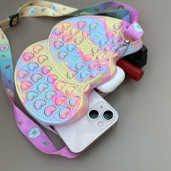 Heart Silicone Crossbody Bag Coin Purse Love Press Toy Girls