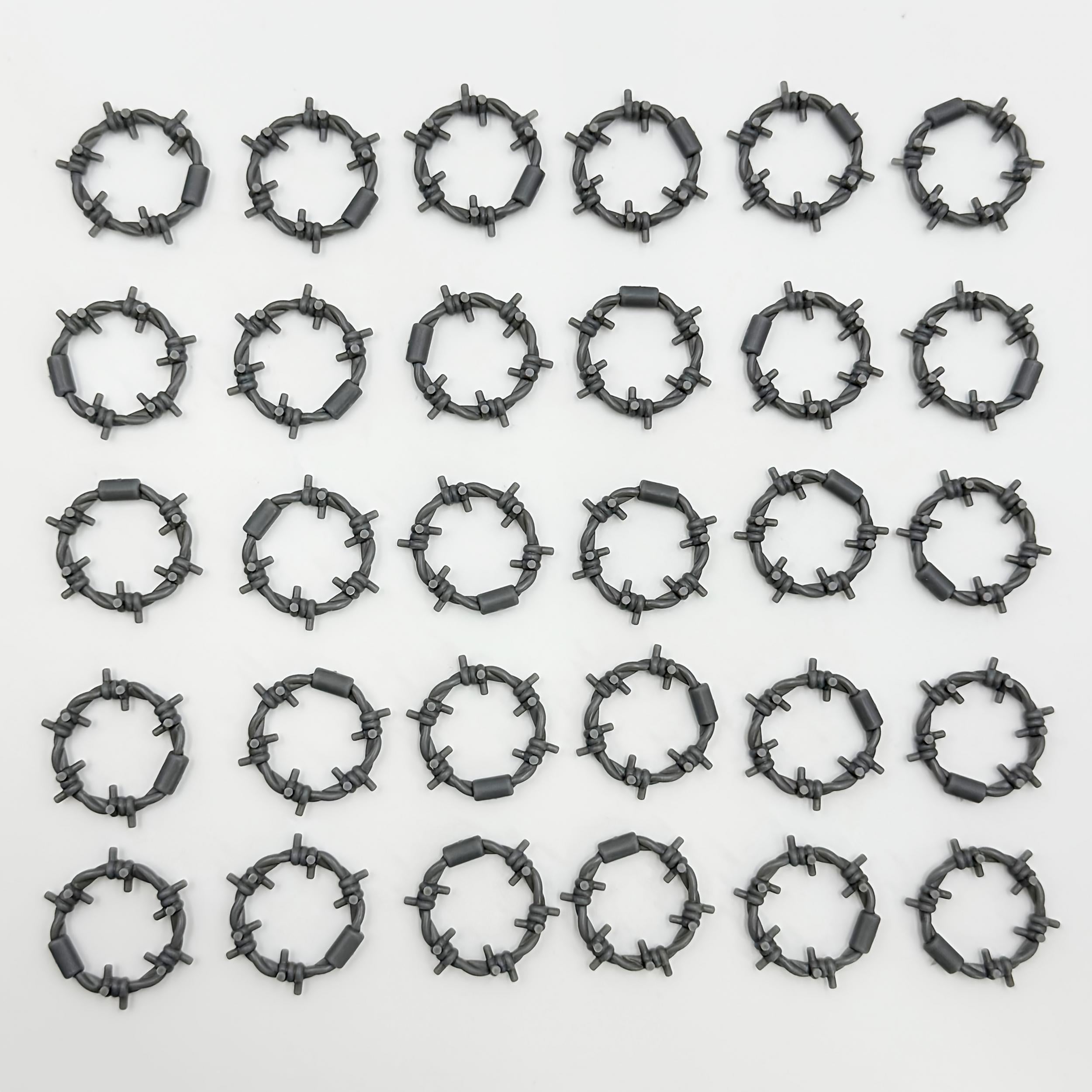Silver Gray Building Block Scene Accessory with Spikes and Fences