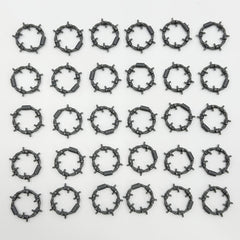 Silver Gray Building Block Scene Accessory with Spikes and Fences